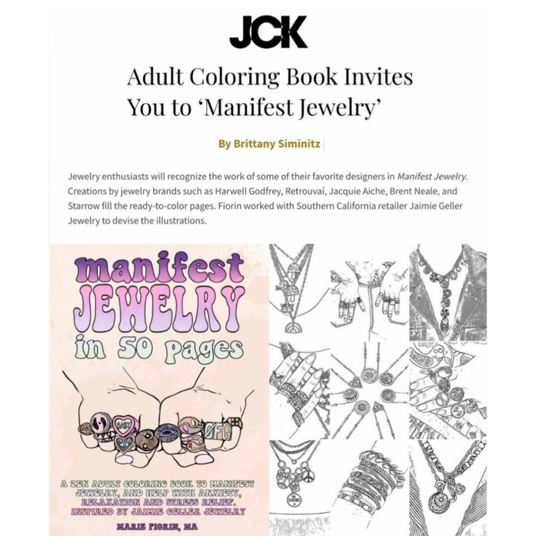 Adult coloring book invites you to “manifest jewelry” in JCK