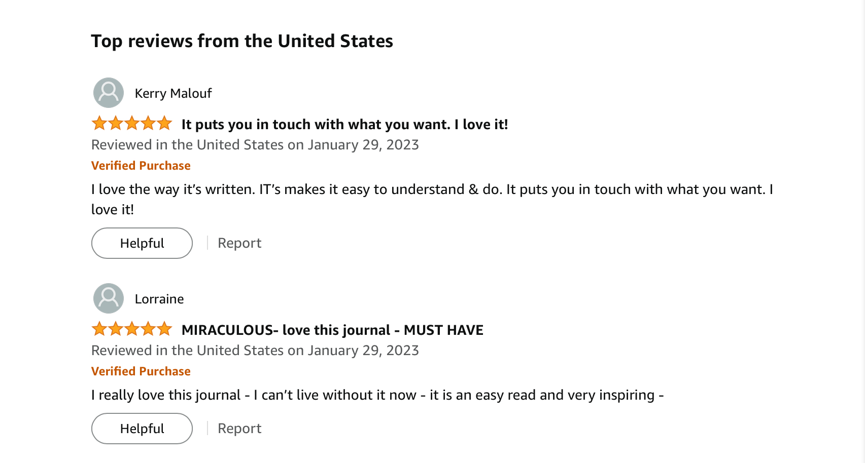 Amazon reviews for the manifesting journal 